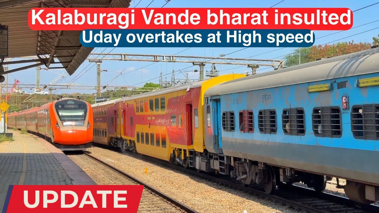 Coimbatore bound Uday express overtakes kalaburagi vande bharat express