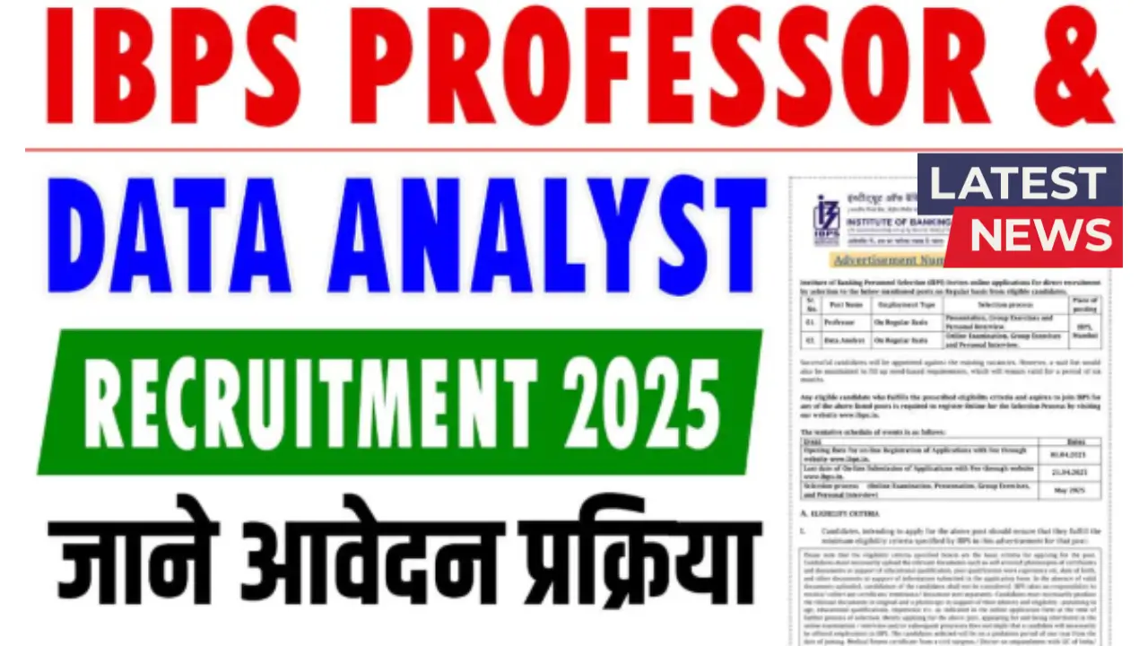 IBPS Professor & Data Analyst Recruitment 2025