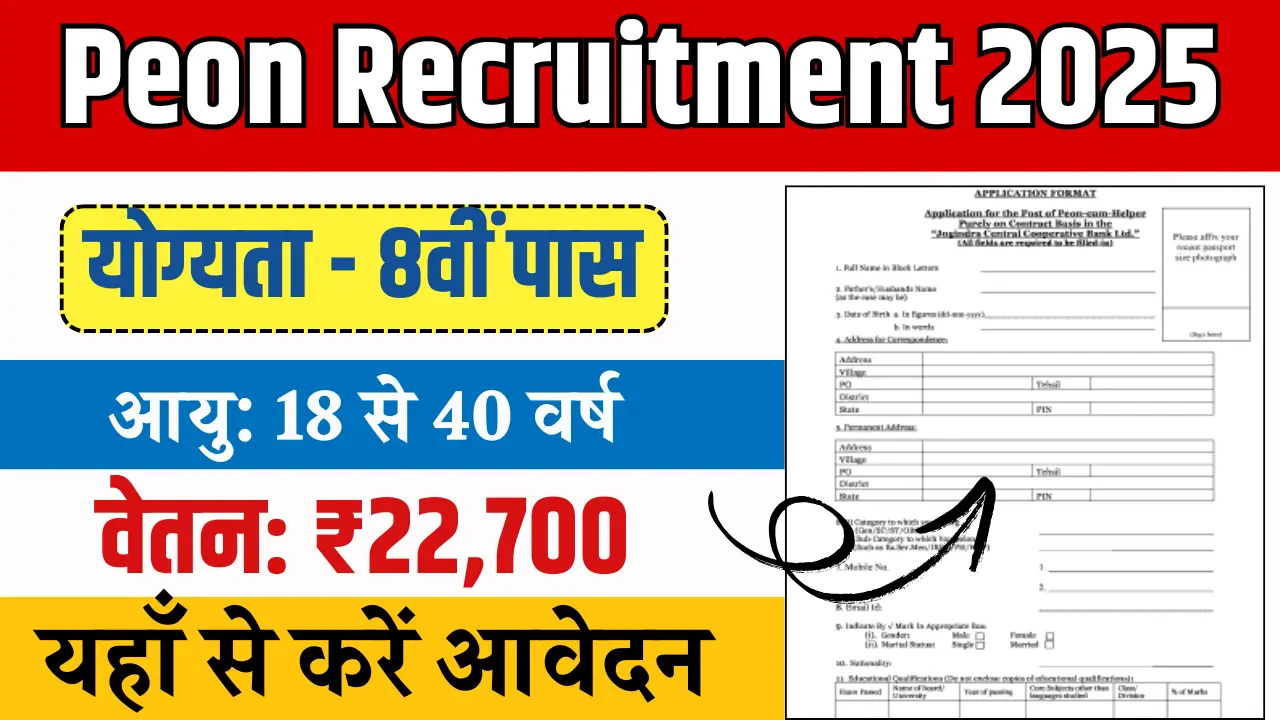 Peon Vacancy 2025